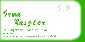 irma maszler business card